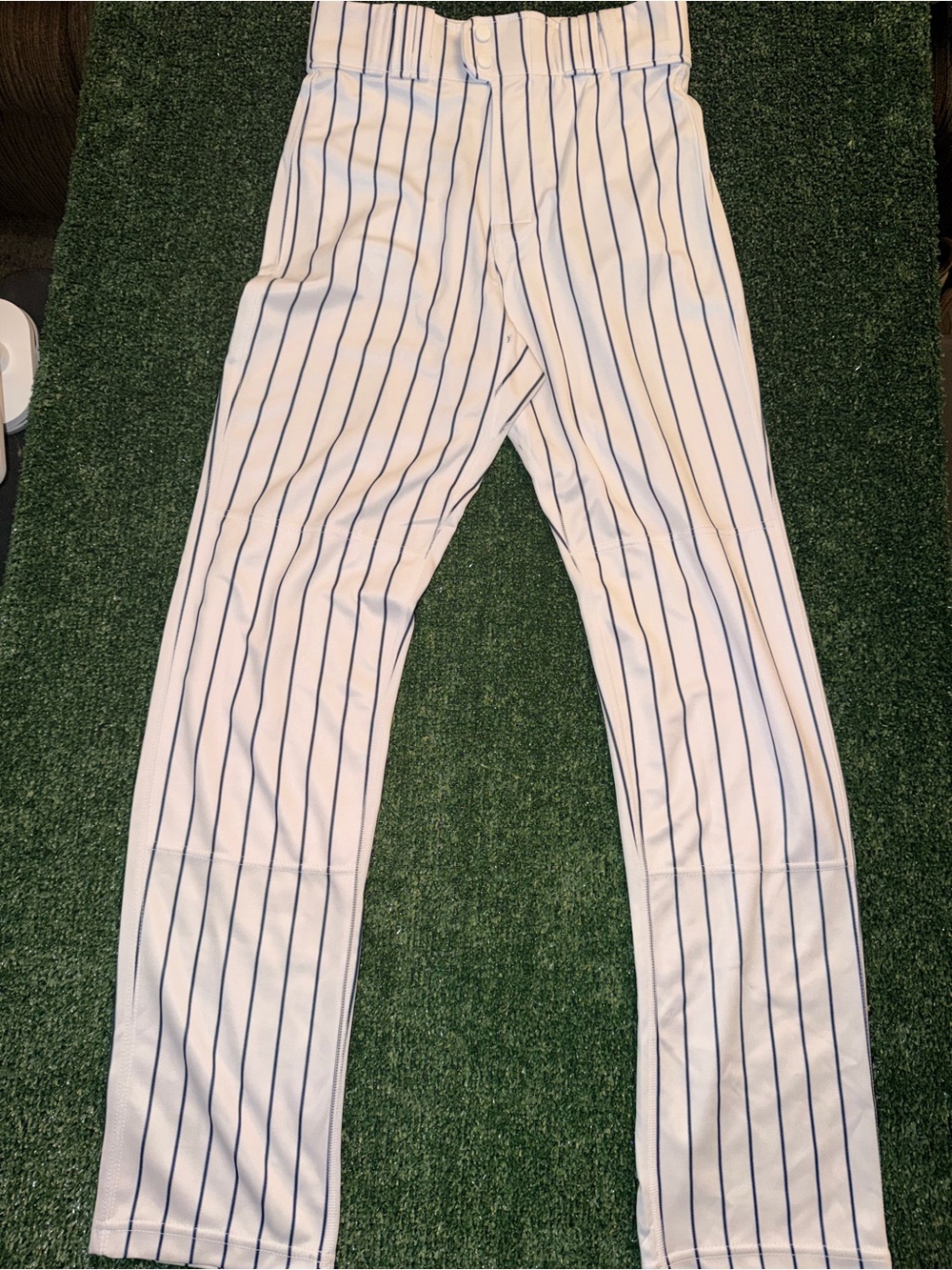 Rawlings Pro-Dri Men's Semi-Relaxed Pinstripe Baseball Pants White/Blue S
